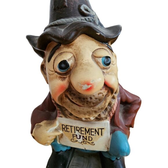 Norcrest Coin Bank Retirement Fund 7" Tall Hobo Bum Man Made in Japan Vintage - Picture 7 of 9